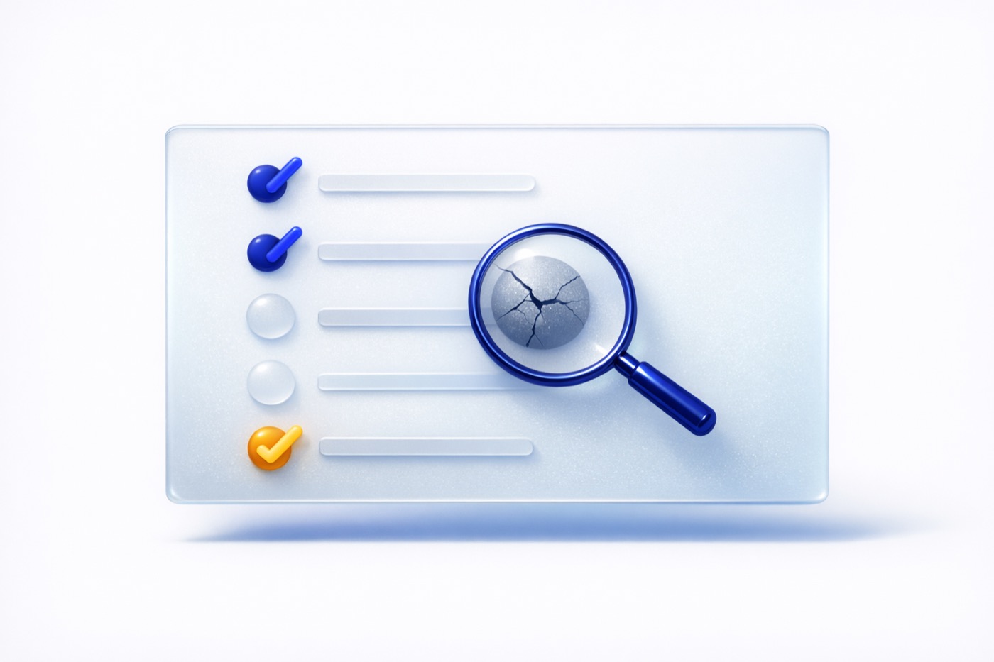 Checklist de proyecto con un error detectado a tiempo